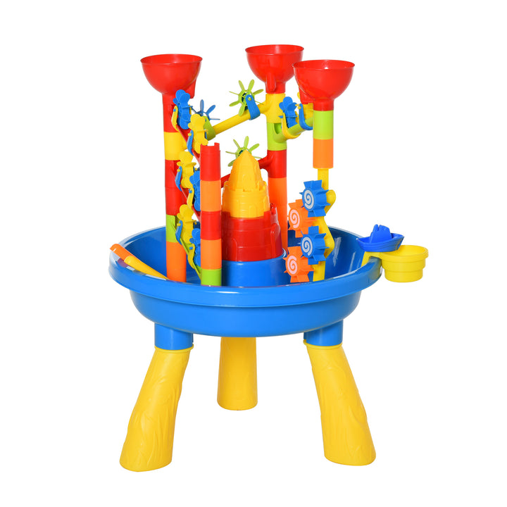 Sand and Water Table Beach Toy Set Waterpark Outdoor Playset for Kids with Accessories 30 Pcs