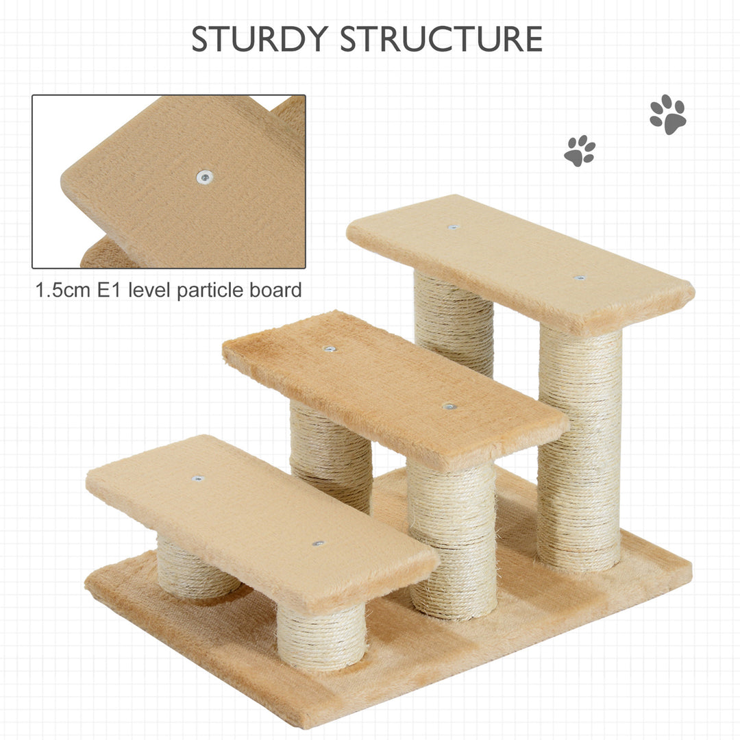 PawHut Pet Steps Portable Cat Dog Little Older Animal Easy Climb Stairs Assistance Cream