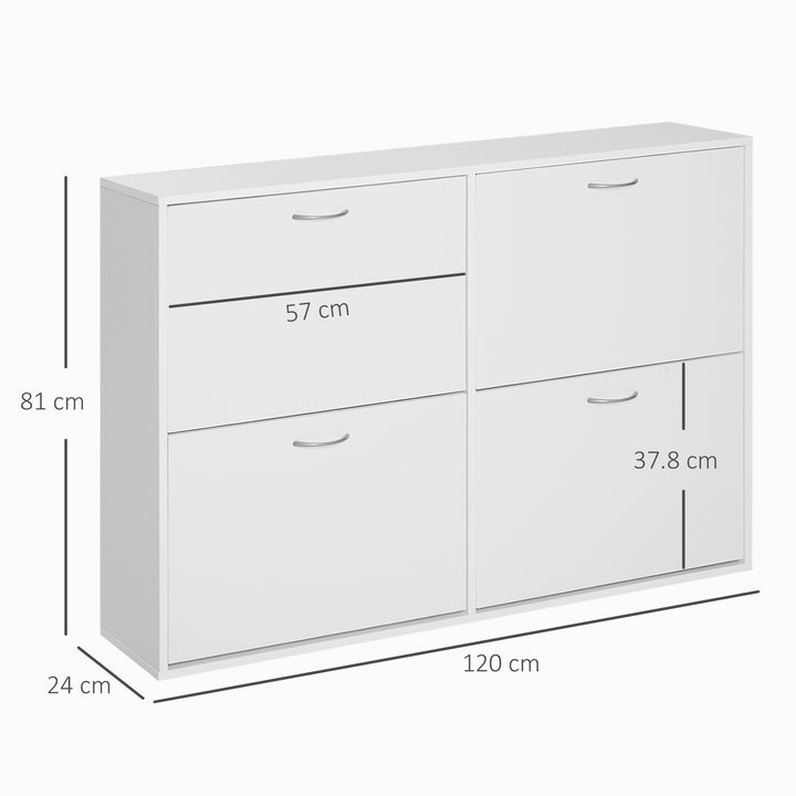 Shoe Cabinet, 120Lx24Wx81H cm, Particle Board-White