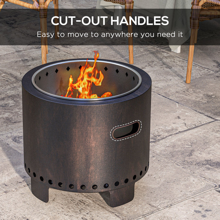 Metal Wood-burning Smokeless Fire Pit, Black