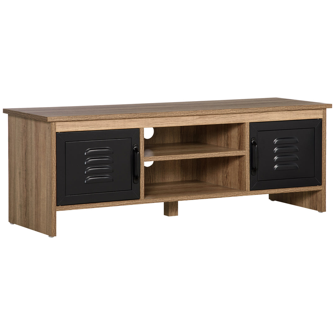 TV Stand Cabinet Unit for TVs up to 42 Inches with 2 Drawers and 2 Storage Compartment Wire Hole Entertainment Console for Living Room Black