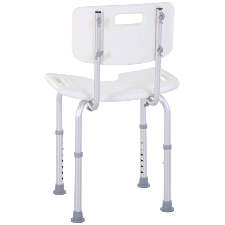 8-Level Height Adjustable Bath Stool Spa Shower Chair Aluminum w/ Non-Slip Feet, Handle for the Pregnant, Old, Injured