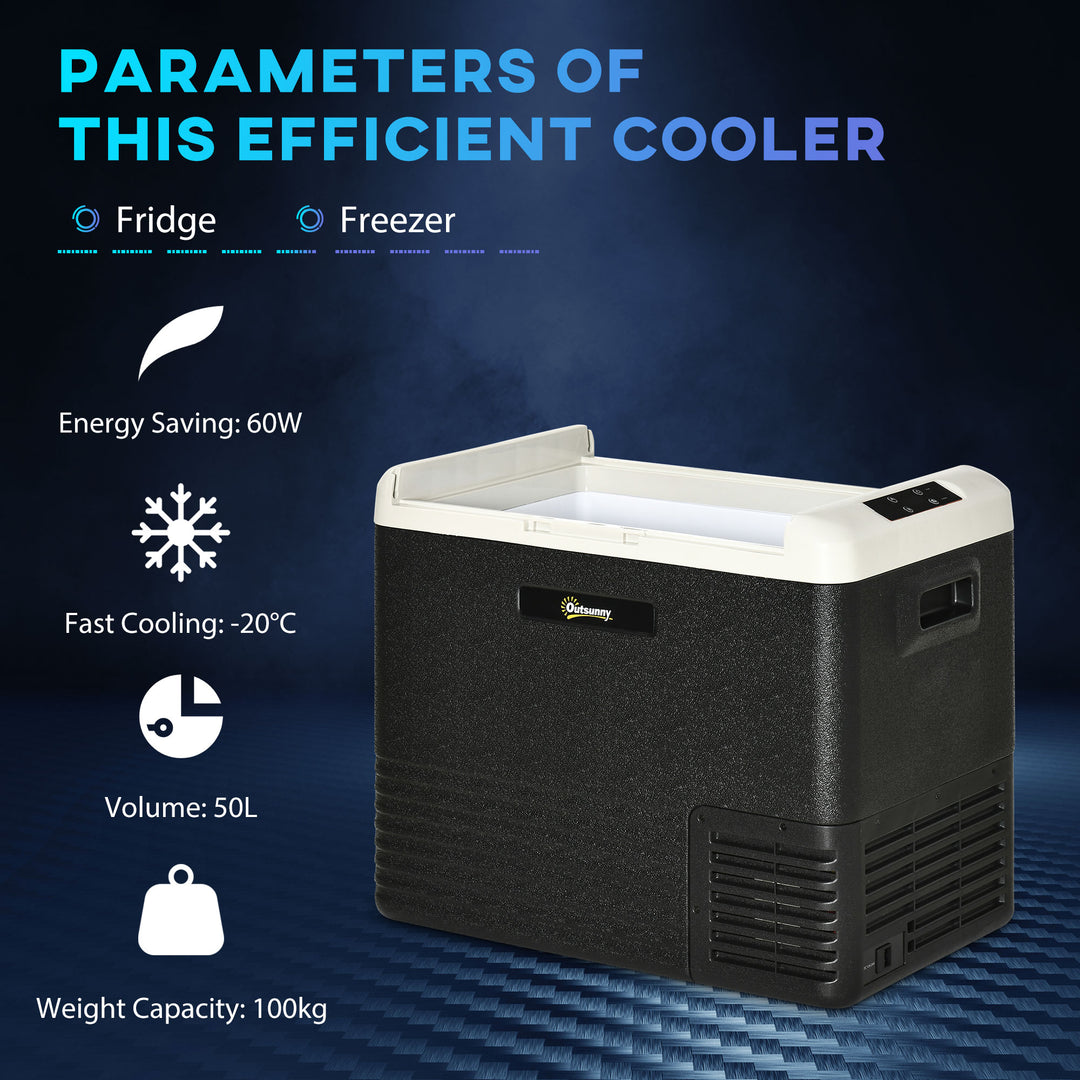 50L Car Refrigerator Portable Car Fridge Freezer, Electric Cooler for Camping