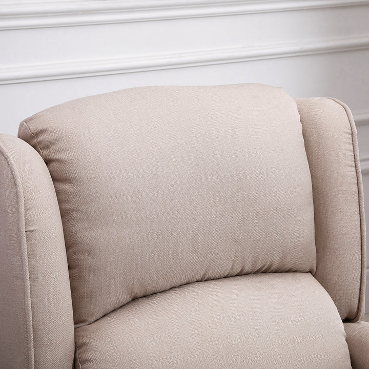 Linen Heated Reclining Massage Armchair w/ Footrest Beige