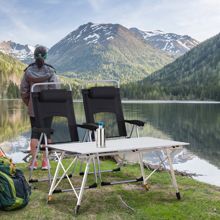 Camping Table and Chairs Set, Backpacking Chairs w/ Table