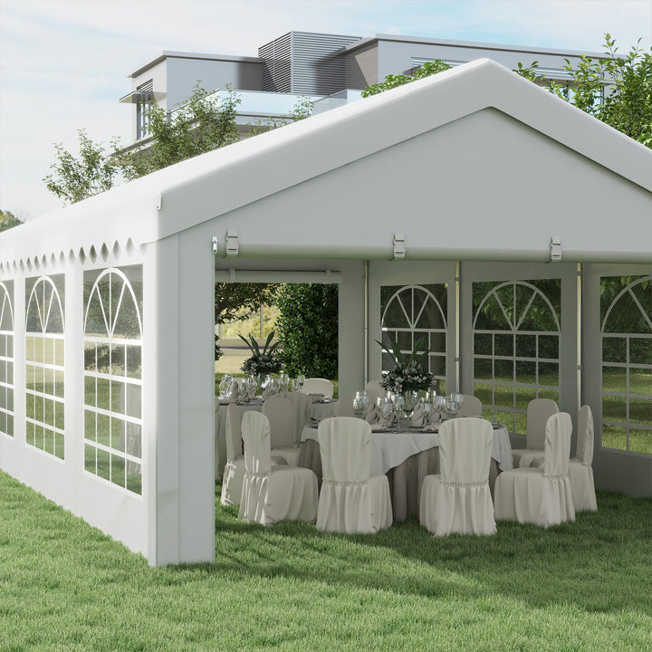 Outsunny 6m x 4 mParty Tents Portable Carport Shelter w/ Removable Sidewalls & Doors Party Tent Shelter Car Canopy