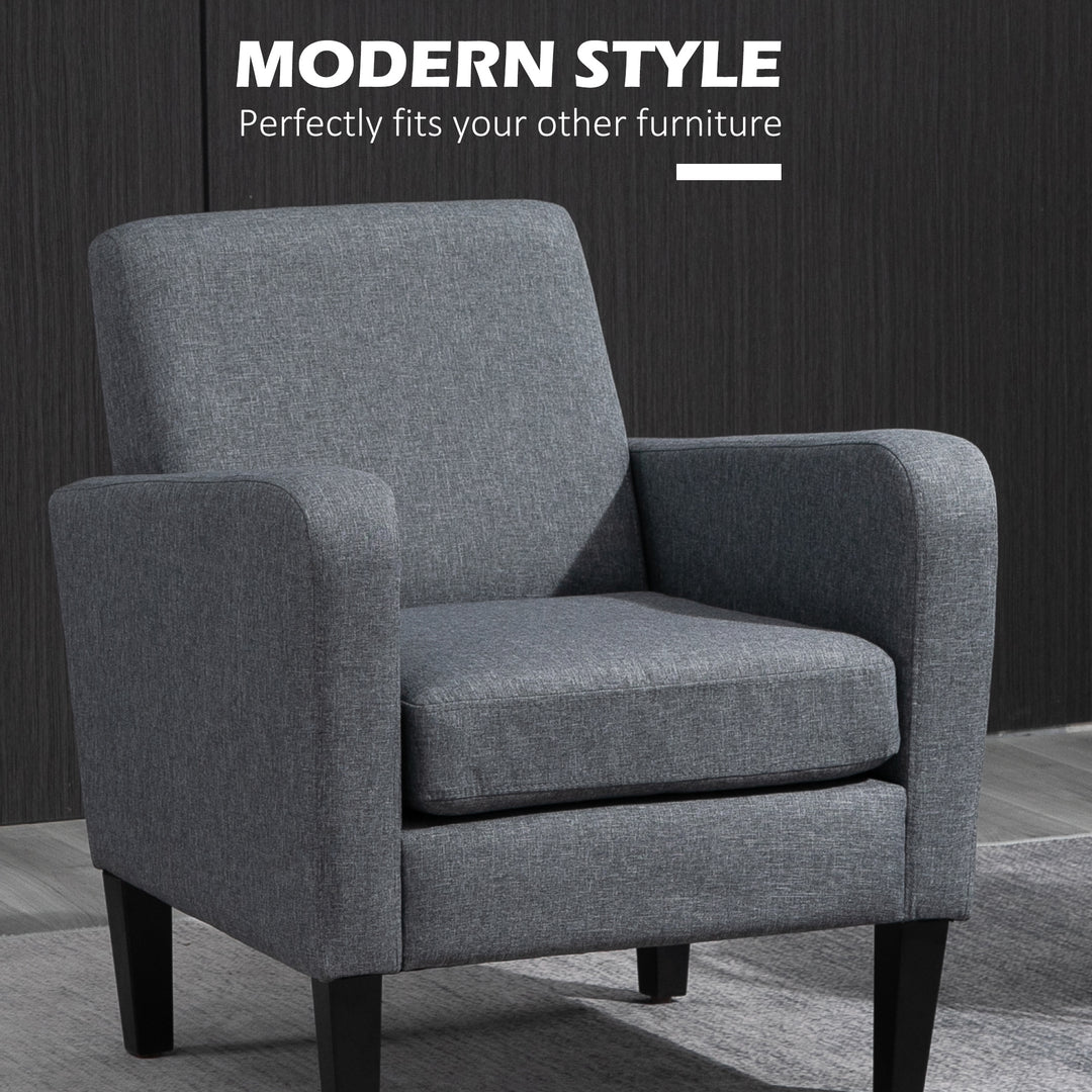 HOMCOM Linen Single Armchair, with Padded Seat - Grey