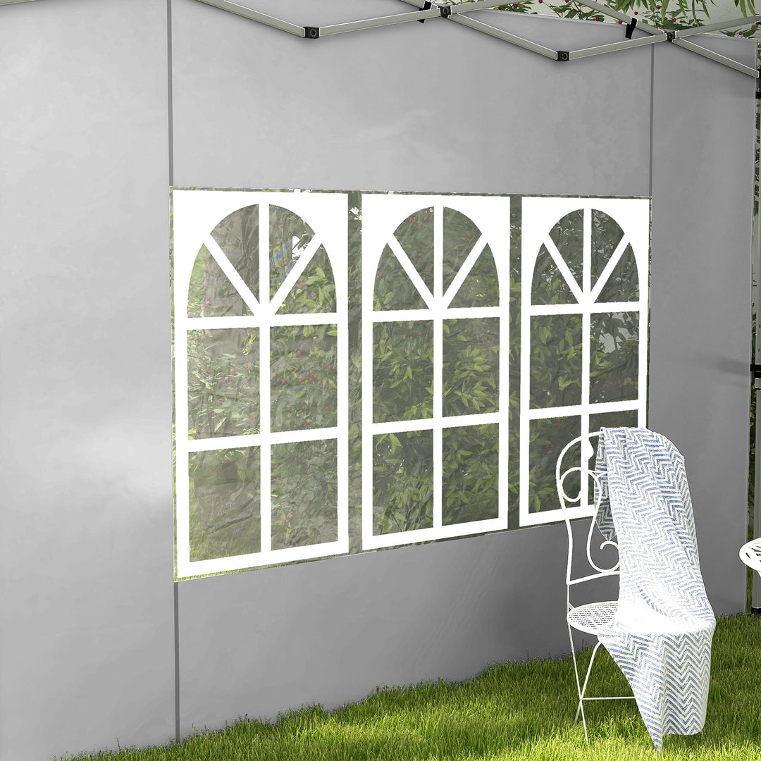 Gazebo Side Panels, Sides Replacement with Window for 3x3(m) or 3x4m Pop Up Gazebo, 2 Pack, Grey