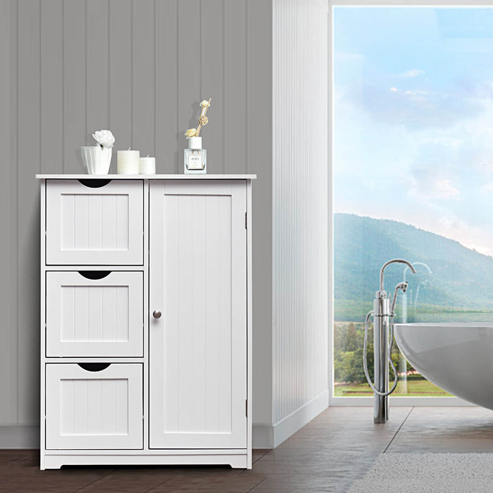 Freestanding Bathroom Cabinet with 3 Drawers-White