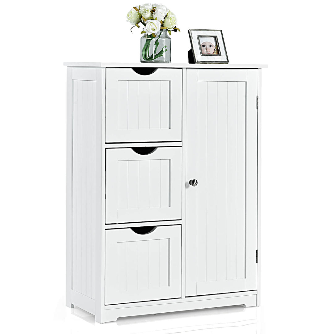 Freestanding Bathroom Cabinet with 3 Drawers-White