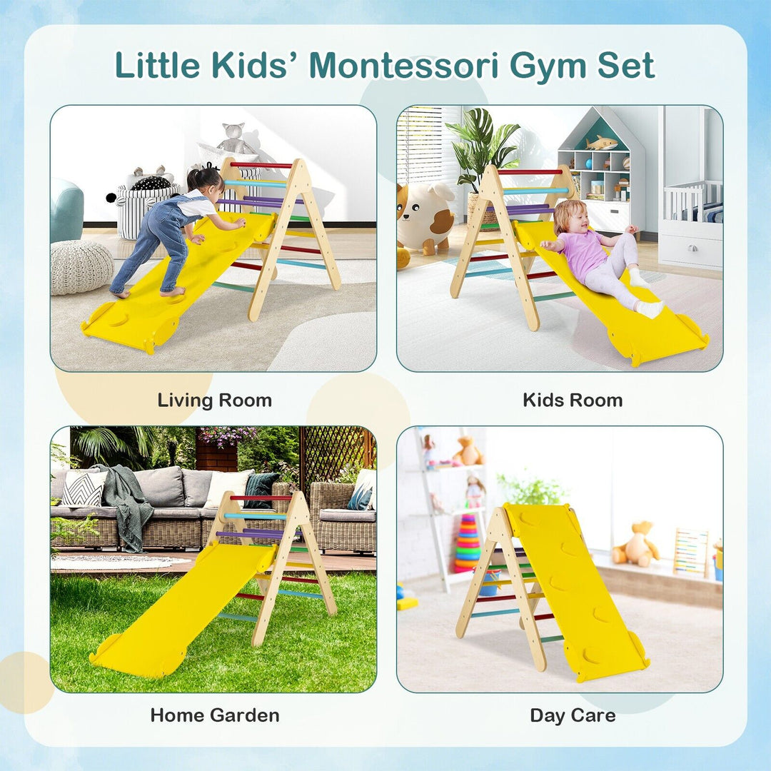 Wooden Triangle Climbing Ladder Set- Multi-colour