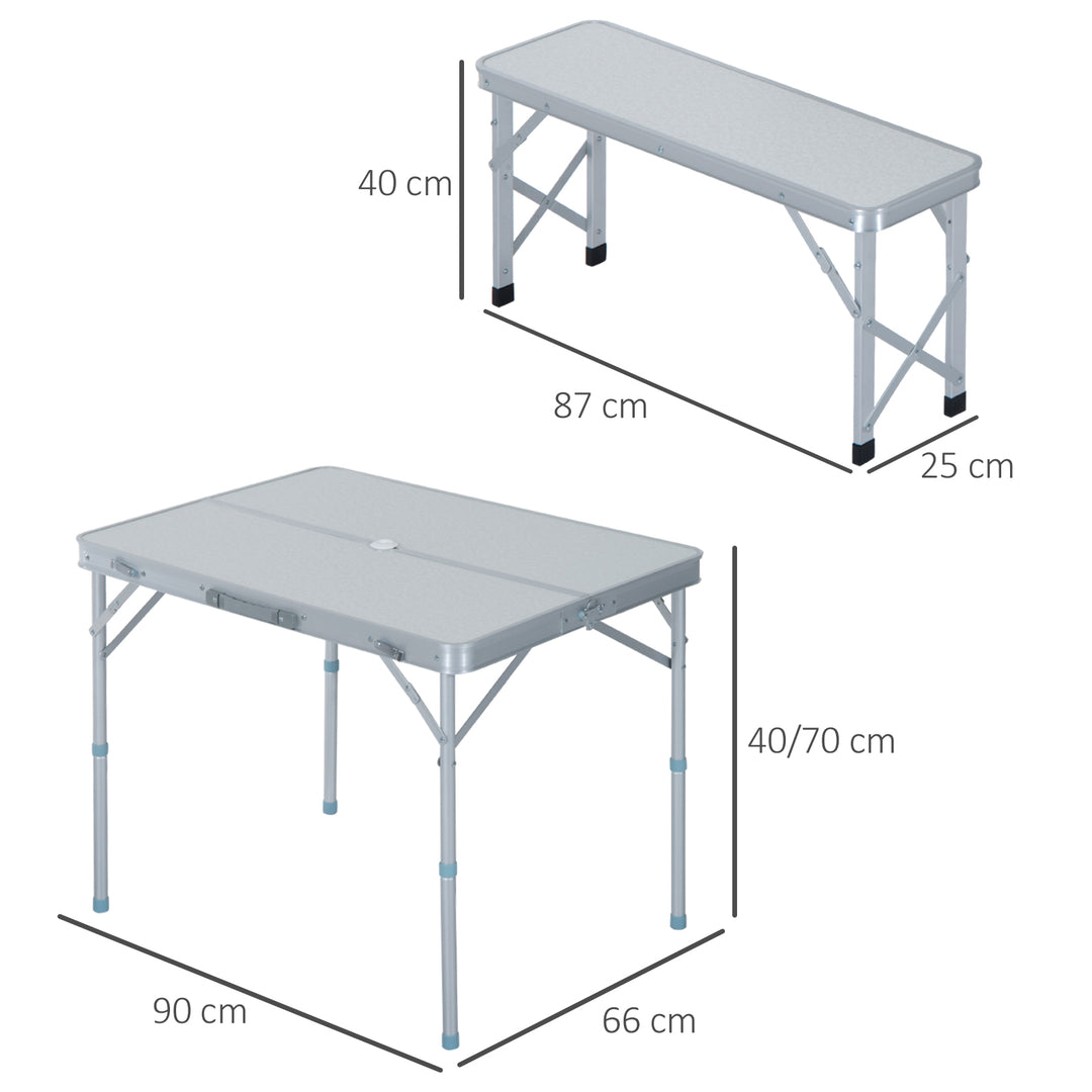 Folding Table Chairs Picnic Portable Camping Dining Garden Patio BBQ Aluminium