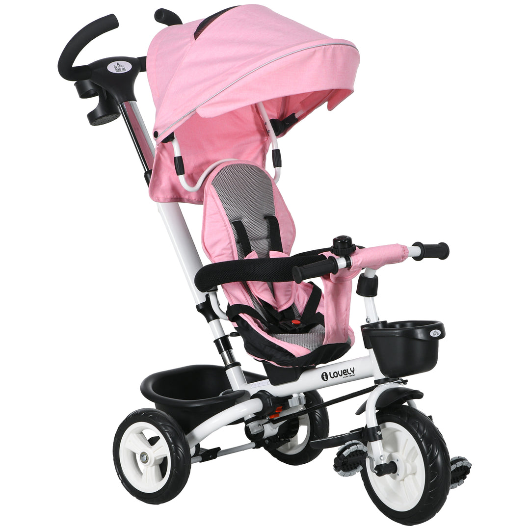 Baby Push Tricycle with Parent Handle for 1-5 Years Old, Pink