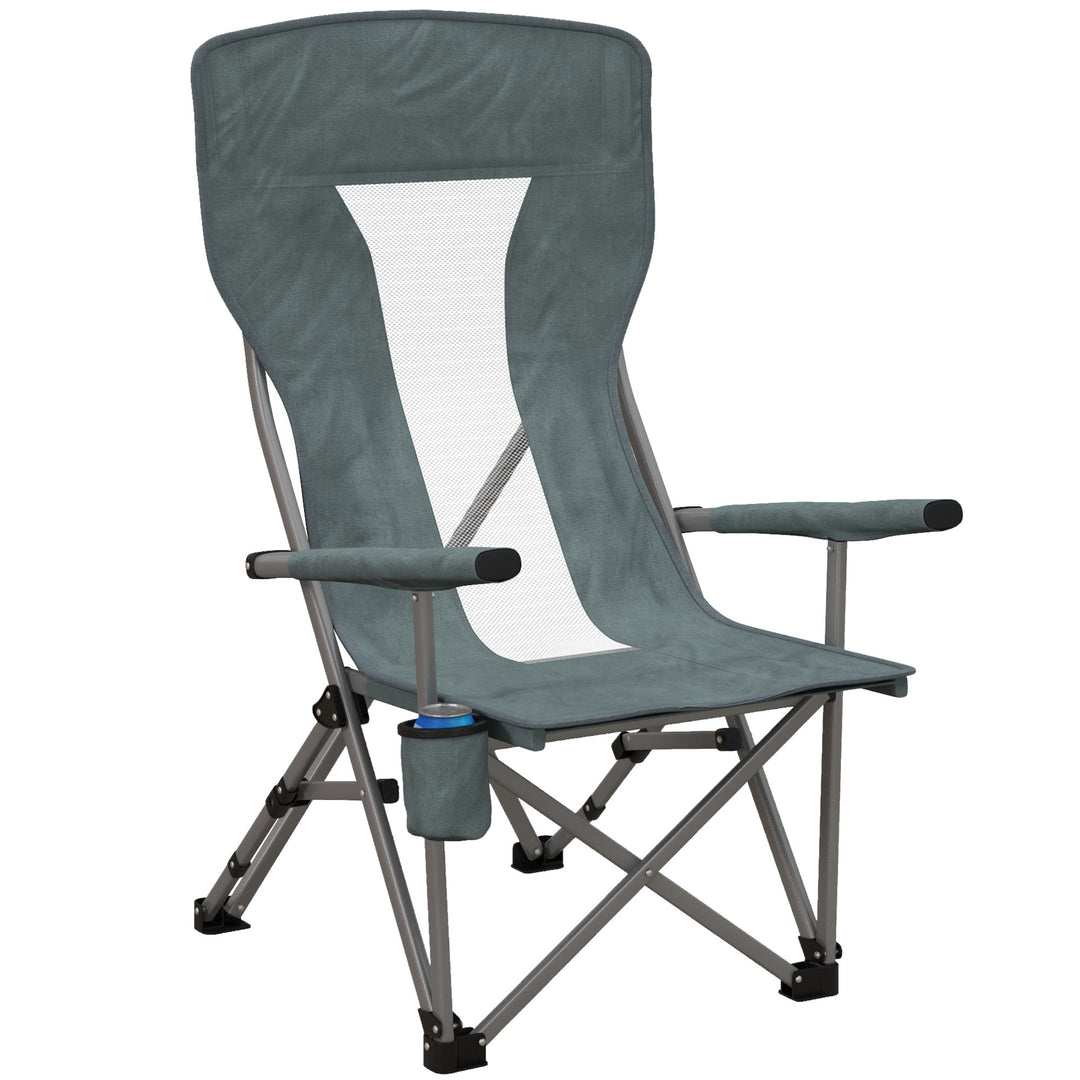 Folding Camp Chair Portable Chair w/ Cup Holder Holds up to 136kg Perfect for Camping, Festivals, Garden, Caravan Trips, Beach and BBQs