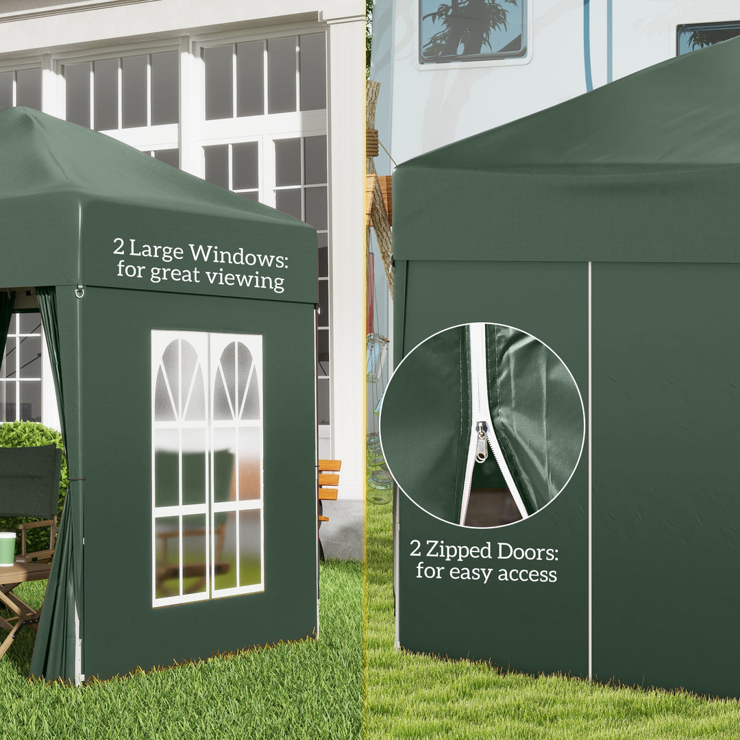 Outsunny Pop Up Gazebo Canopy, size (2 x 2m)-Green