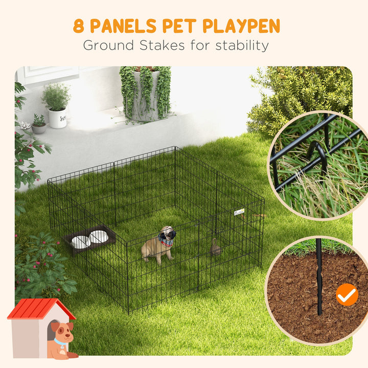 Dog Playpen Metal Crate Pet Cage, Run Indoor and Outdoor