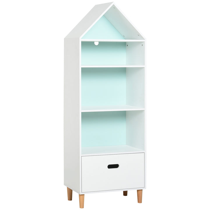 Kids MDF 5-Tier Bookshelf w/ Drawer White/Blue