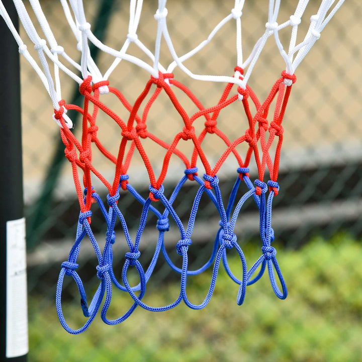 Portable Basketball Hoop Stand 160-210cm Adjustable Height Sturdy Rim Hoop w/ Large Wheels Stable Base & Net Free Standing