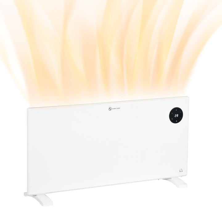 2000W Electric Convector Heater, Freestanding or Wall Mounted, Space Heater with Adjustable Thermostat, Timer, White