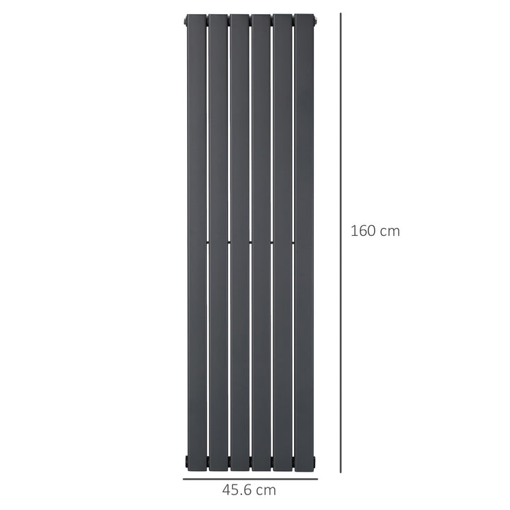 46 x 160cm Space Heater, Water-filled Heater for Home, Horizontal Designer Radiators, Quick Warm up, Living room, Study, Bathrooms, Grey