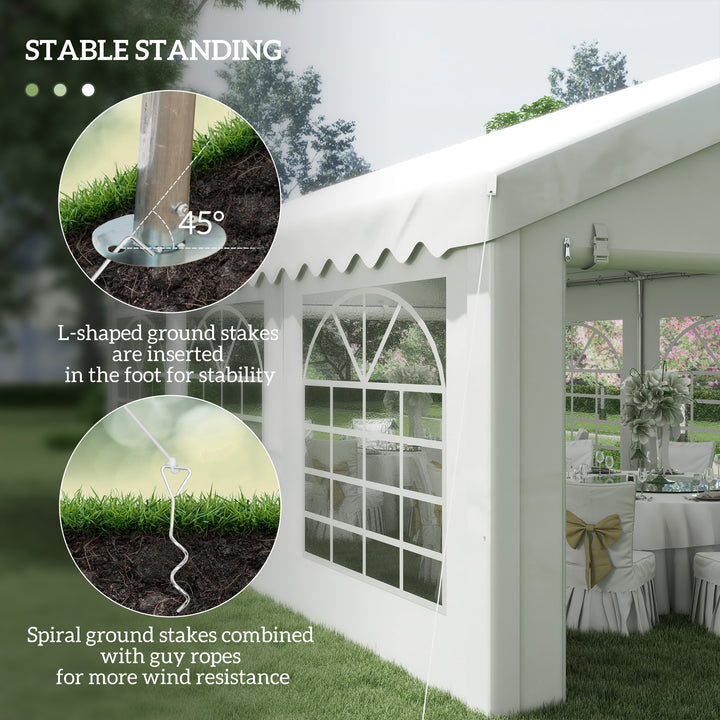 Outsunny 6m x 4 mParty Tents Portable Carport Shelter w/ Removable Sidewalls & Doors Party Tent Shelter Car Canopy