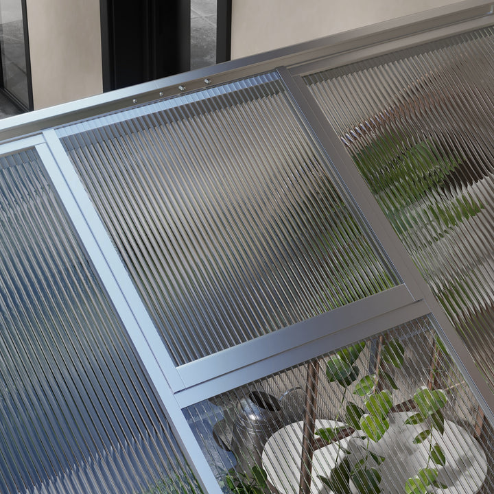 Outsunny 8x6ft Clear Polycarbonate Greenhouse Aluminium Frame Large Walk-In Garden Plants Grow