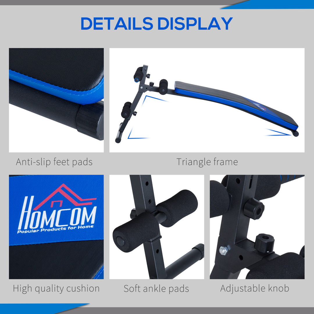 Sit-up Workout Bench, Steel-Black/Blue