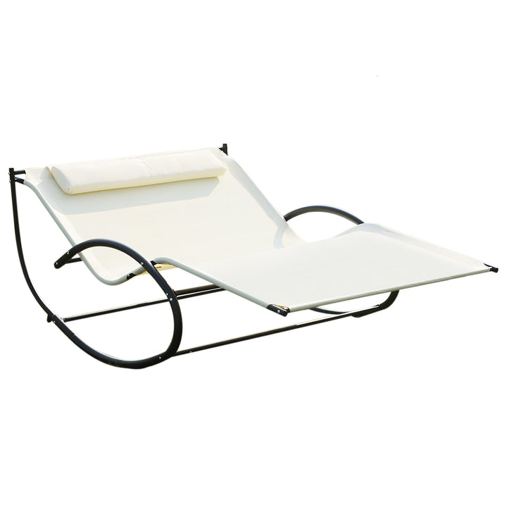 Texteline Double Lounger W/Pillow-Beige