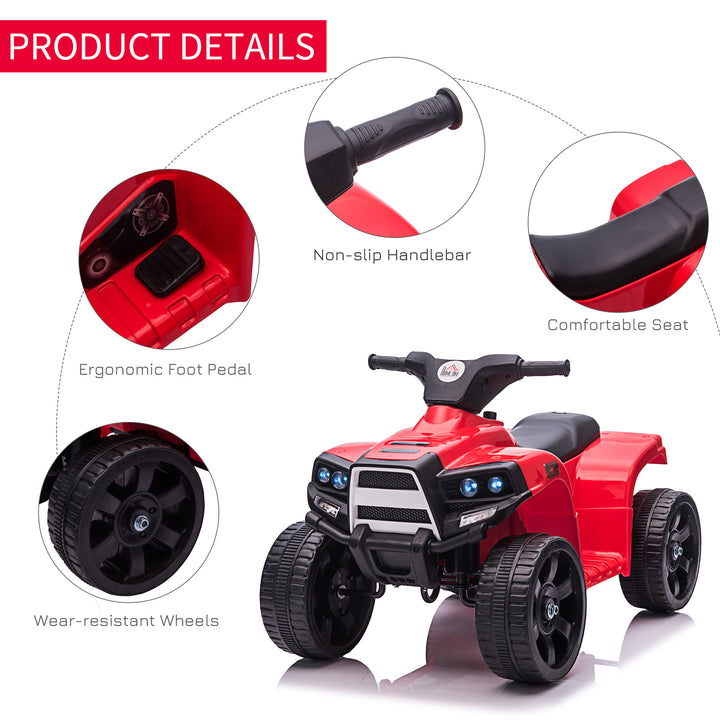 6 V Kids Ride on Cars Quad Bike for 18-36 months Black+Red