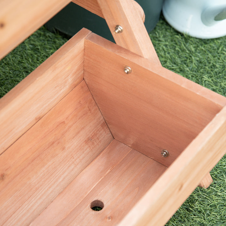 Wooden Bed Elevated Planter Box Kit, for Flower, Vegetable-Brown