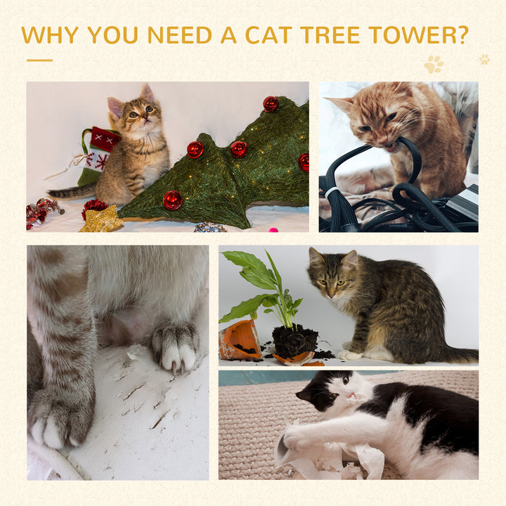 Cat Tower Kitten Scratch Scratching Scratcher Sisal Post Climbing Tower Activity Centre Grey