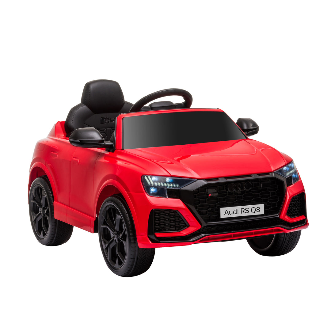 Compatible 6V Battery-powered Kids Electric Ride On Car Audi RS Q8 Toy with Parental Remote Control Music Lights USB MP3 Bluetooth Red