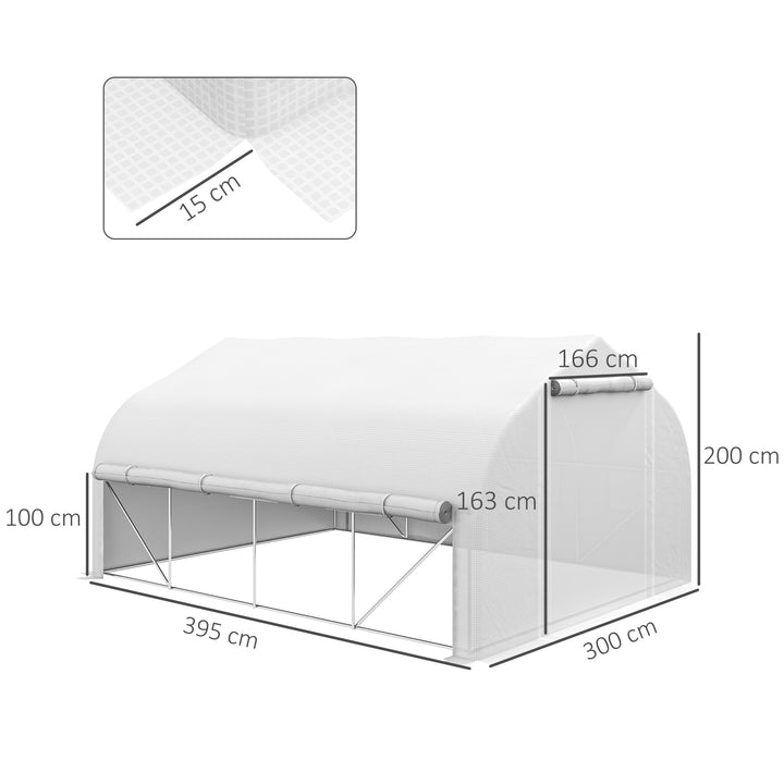 Walk-in Polytunnel Greenhouse, Tunnel Warm House Tent-White