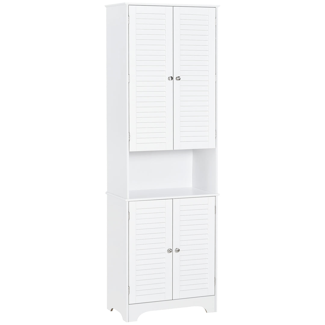 MDF Freestanding 6-Tier Bathroom Storage Cabinet White