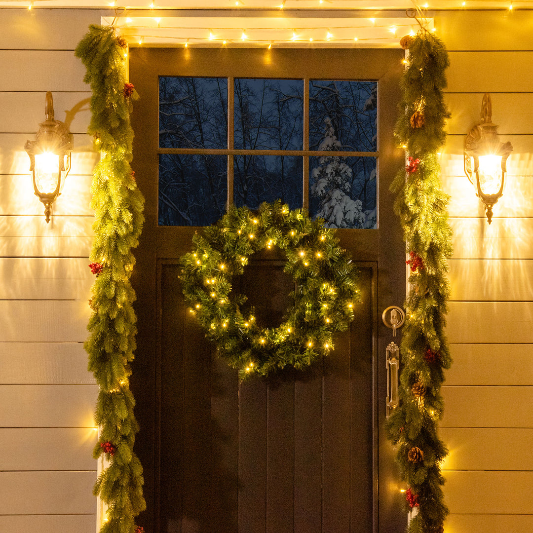 Wreath Decoration, 50 LED Lights