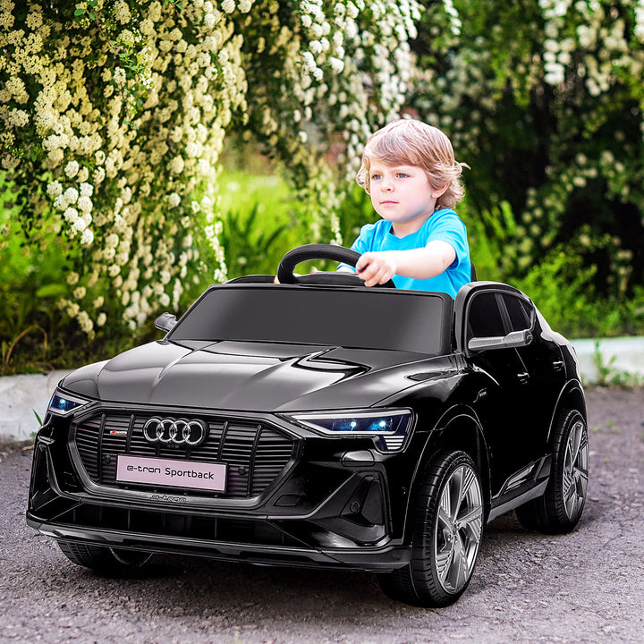 Kids Electric Ride-On Sports Car, 12V Two Motors Battery Powered Toy w/ Remote Control, Lights, Music, Horn - Black