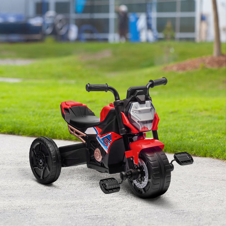 Motorcycle Design 3 in 1 Toddler Trike, Sliding Car, Balance Bike with Headlight, Music, Horn, Red