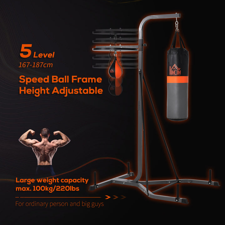 Freestanding Duo Punch Training Punchbag Sandbag  Adjustable Height Home Agility Training Steel Frame