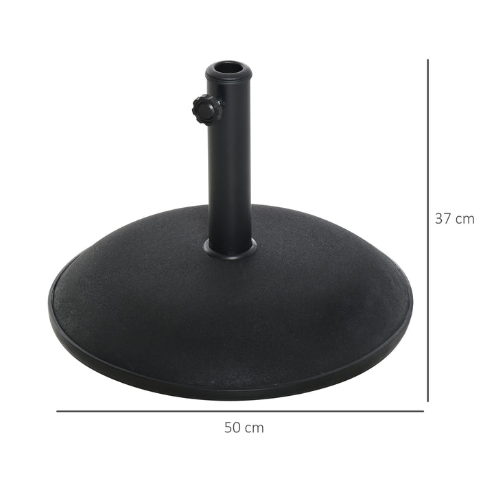 25kgs Round Umbrella Base Concrete Parasol Weight Stand Patio Outdoor Black Dia 50cm