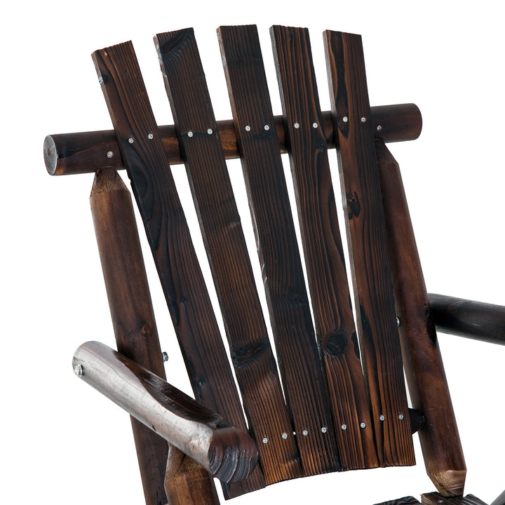 Outdoor Rocking Chair Fir Wood Rustic Patio Adirondack Rocking Chair Traditional Rustic Style & Pure Comfort