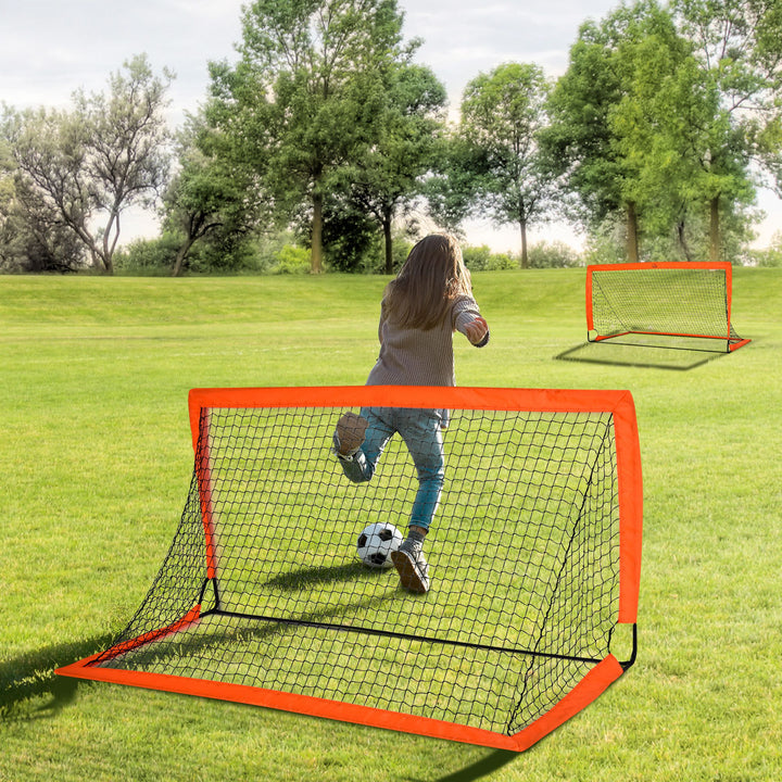 Tetoron Mesh Outdoor Folding Football Goal Orange