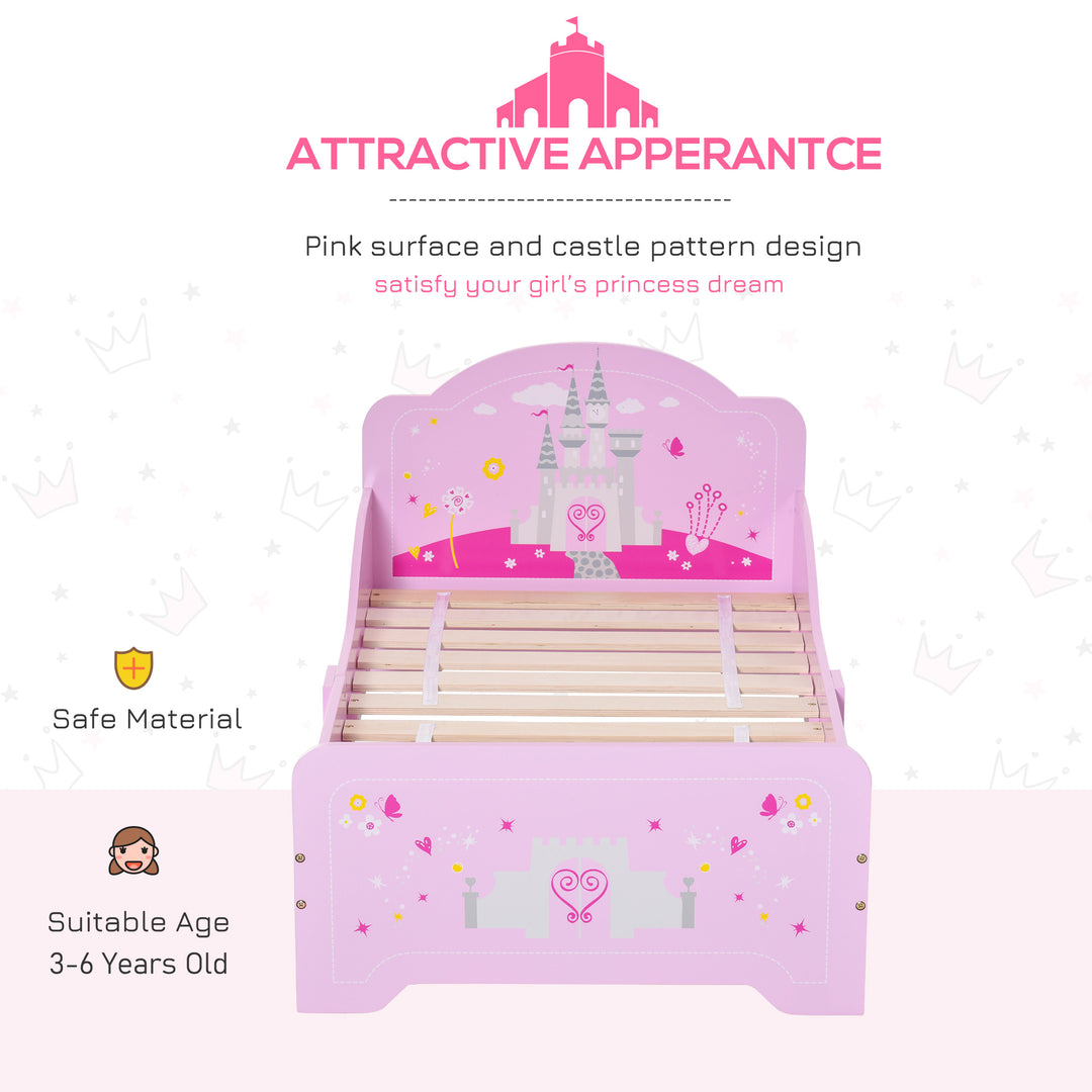 MDF Kids Castle Design Kids Single Bed Pink