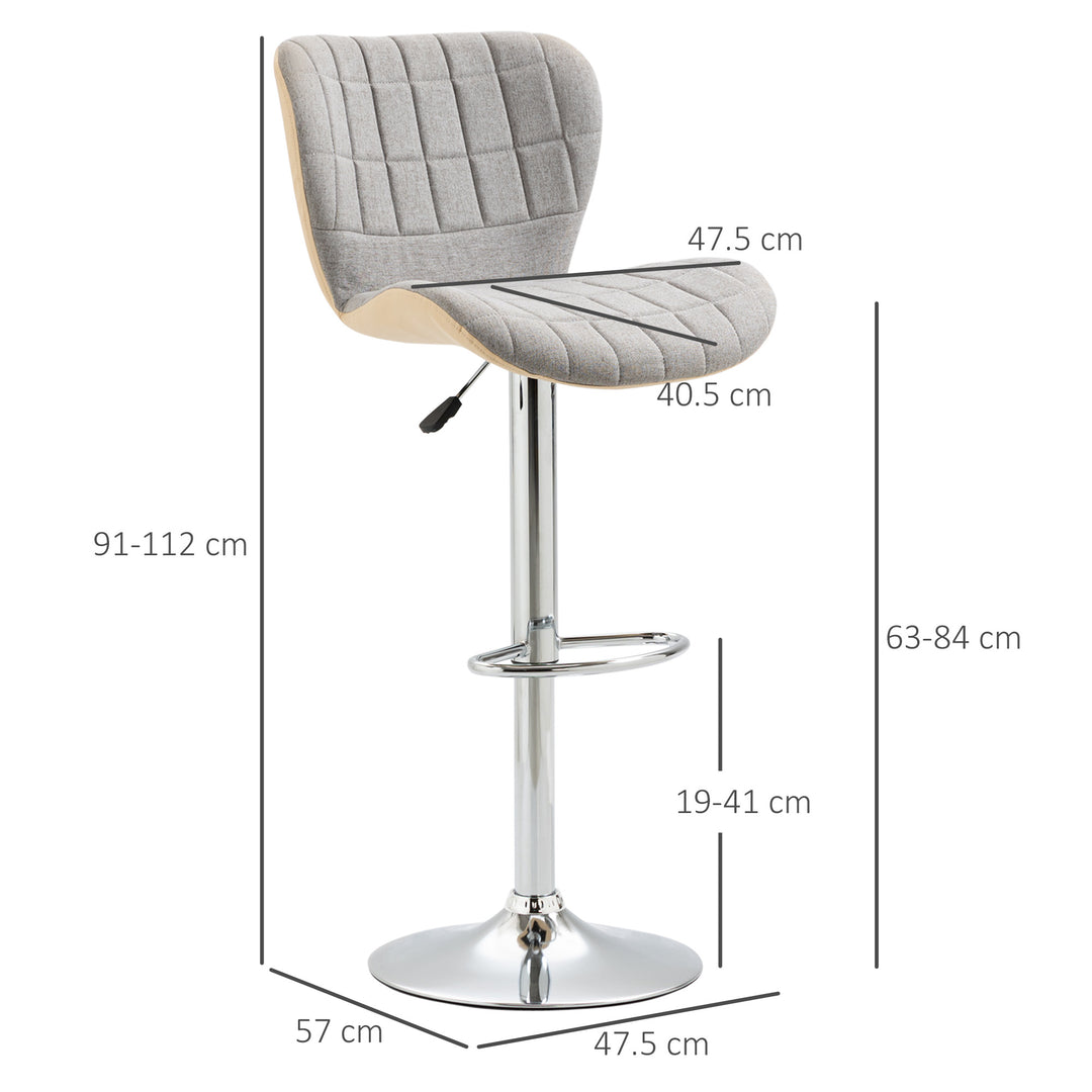 Bar Stools Set of 2, Swivel Adjustable Barstools with Backrest and Footrest, Steel Frame Gas Lift, for Kitchen Counter Bar Dining Room
