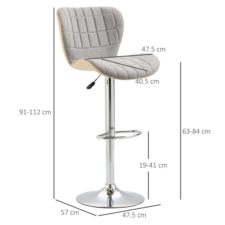 Bar Stools Set of 2, Swivel Adjustable Barstools with Backrest and Footrest, Steel Frame Gas Lift, for Kitchen Counter Bar Dining Room