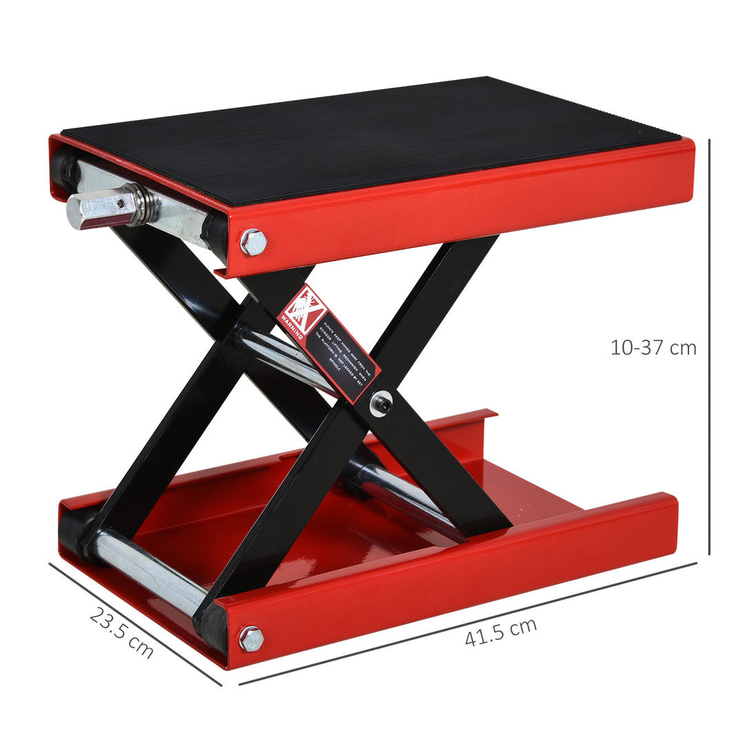 Steel Manual Repair Motorcycle Lift Platform Red