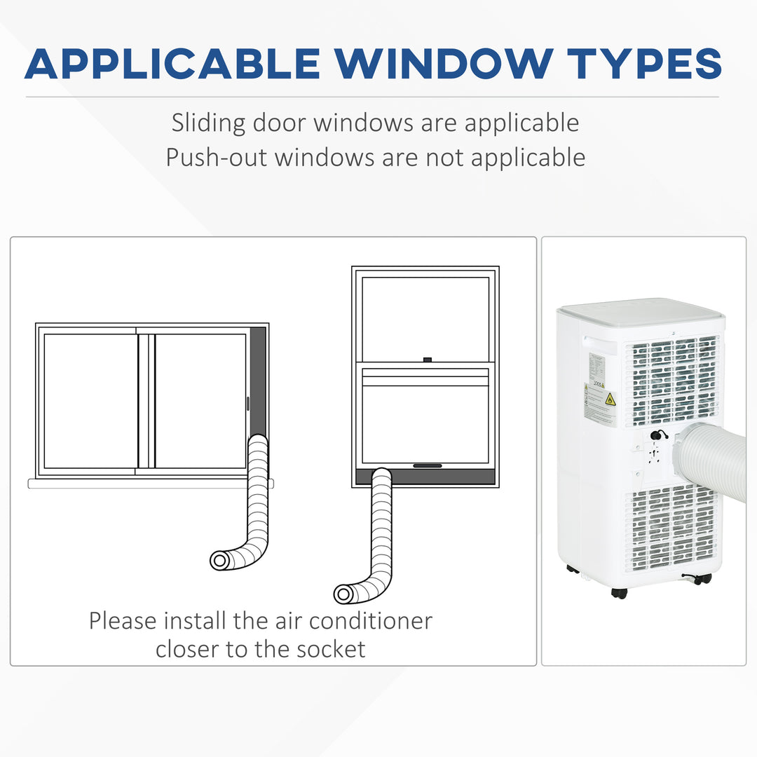 HOMCOM 7000 BTU Mobile Air Conditioner Portable AC Unit for Cooling Dehumidifying Ventilating with Remote Controller, LED Display, Timer, White