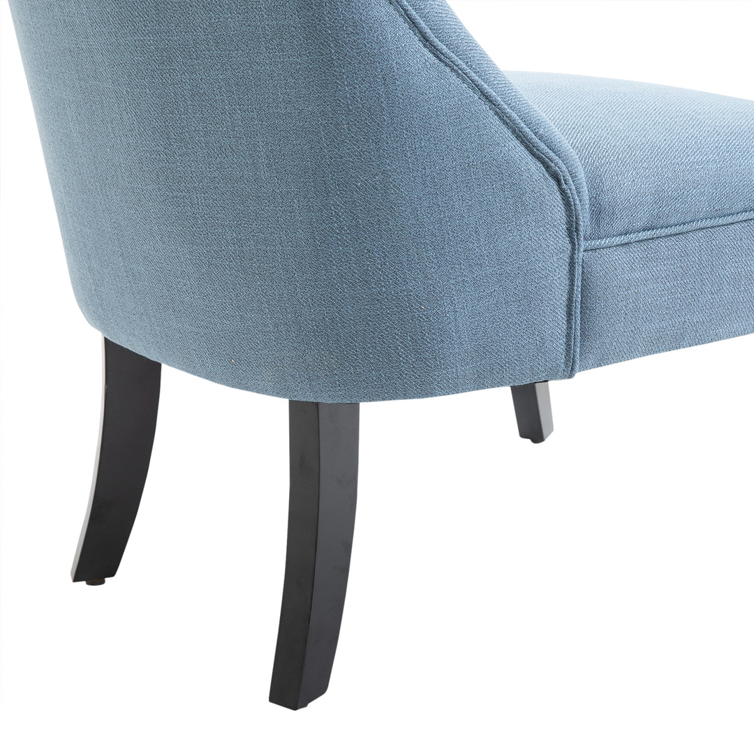 Fabric Single Sofa Dining Chair Tub Chair Upholstered W/ Pillow Solid Wood Leg Home Living Room Furniture Blue