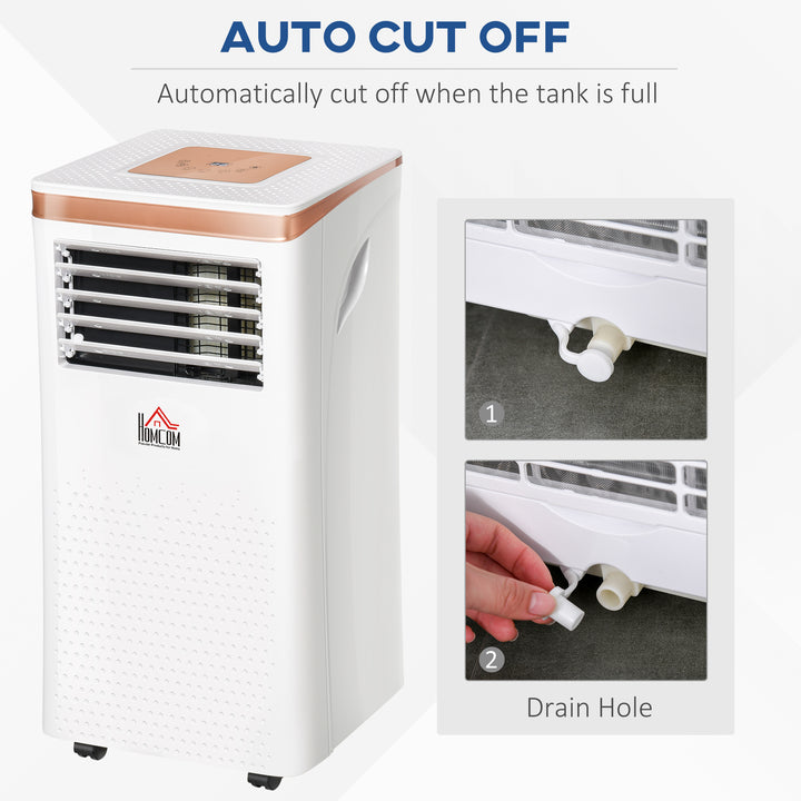 HOMCOM 10000 BTU 4-In-1 Compact Portable Mobile Air Conditioner Unit Cooling Dehumidifying Ventilating w/ Fan Remote LED 24 Hr Timer Auto Shut-Down