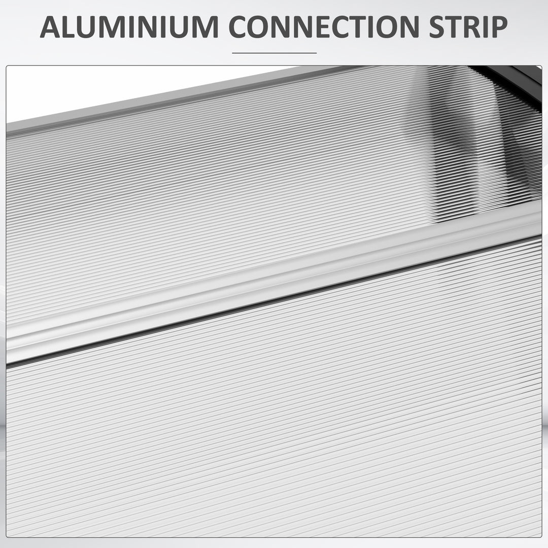 Front Door Canopy, Outdoor Awning, 300 x 96cm Rain Shelter for Window, Porch and Front/Back Door, Clear