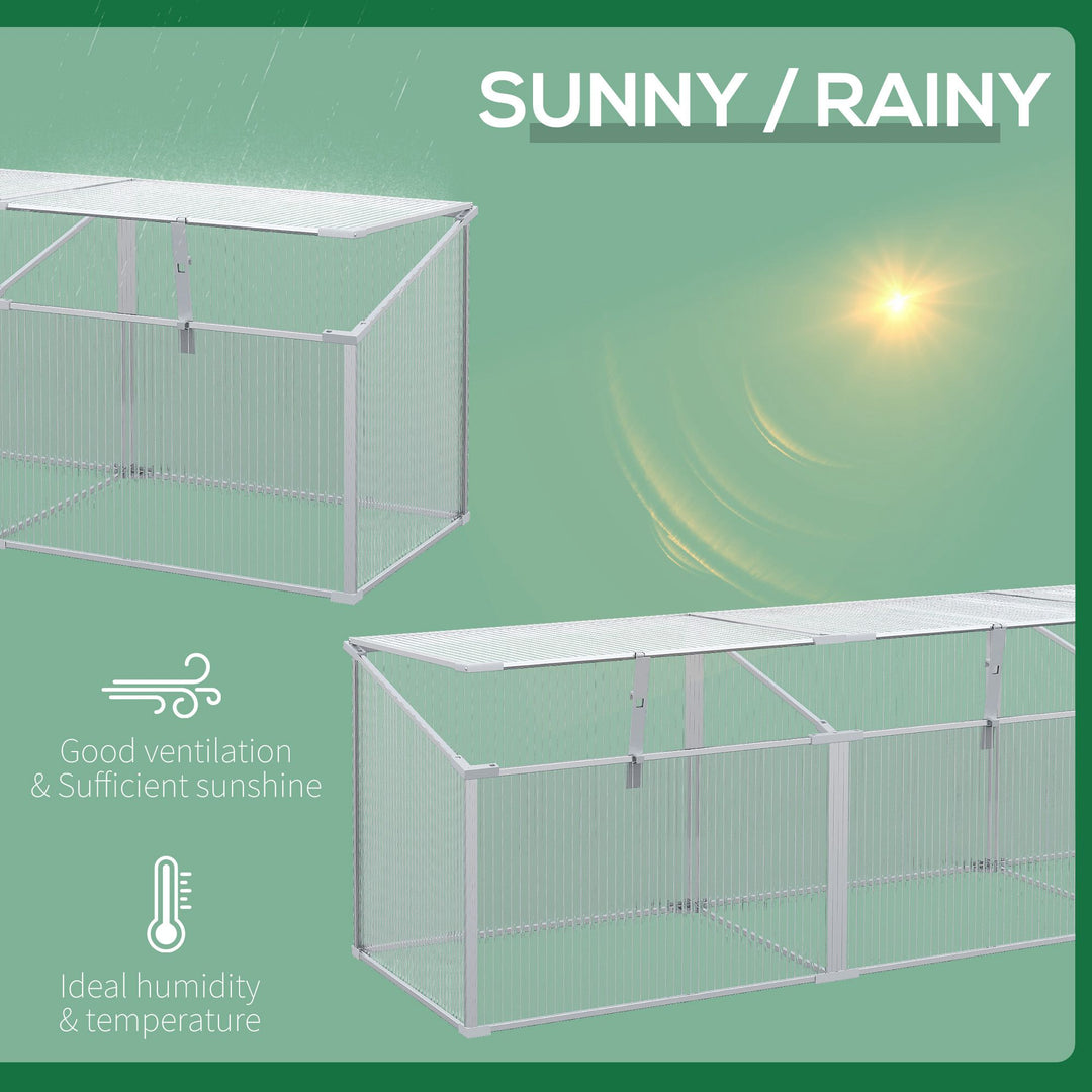 Outdoor Greenhouse Polycarbonate Grow House Flower Vegetable Plants Raised Bed Garden Aluminium Cold Frame 180 x 51 x 51 cm